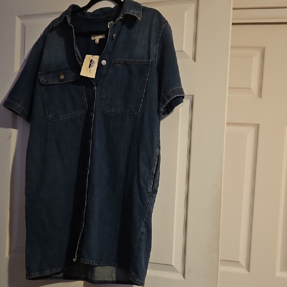 Universal Thread Blue Polo Collar Mini Dress